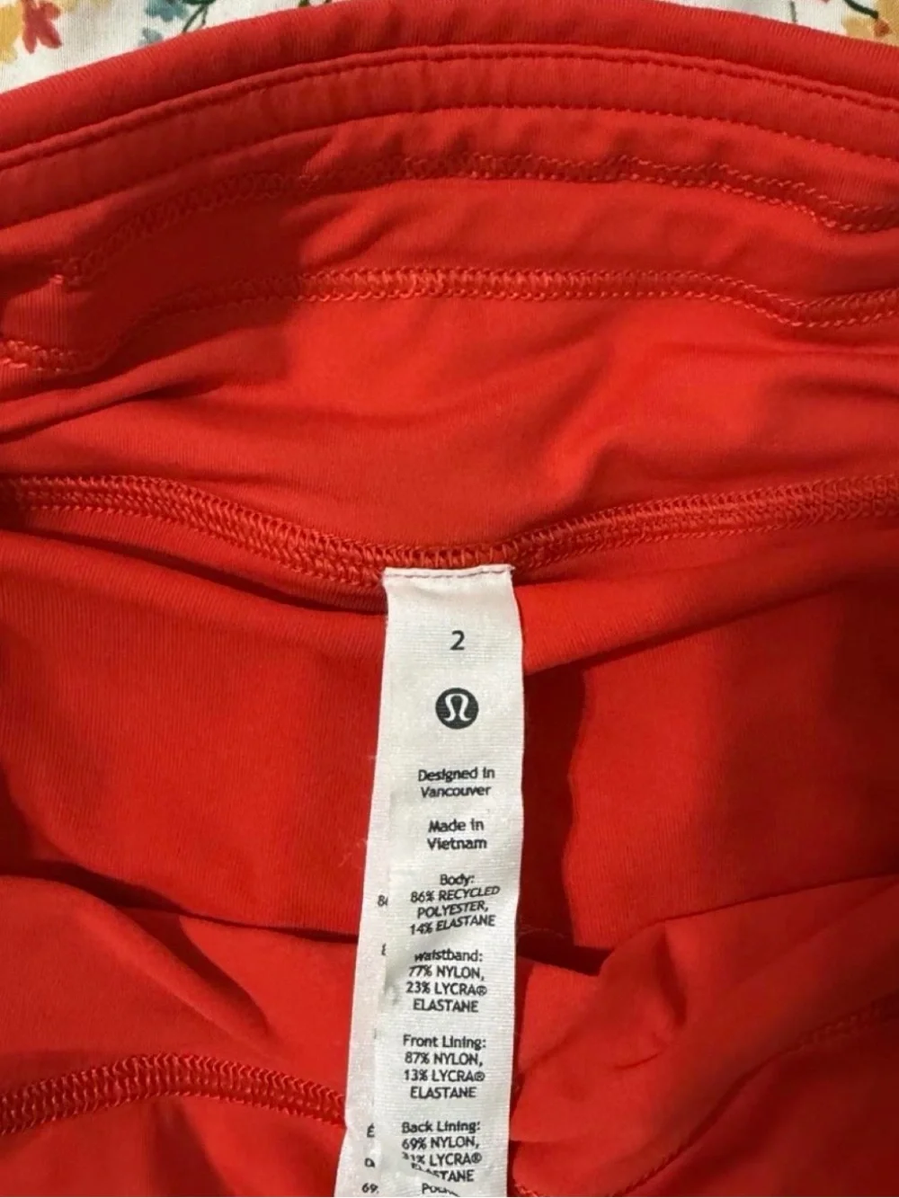 lululemon athletica Coral Red Performance Bottoms